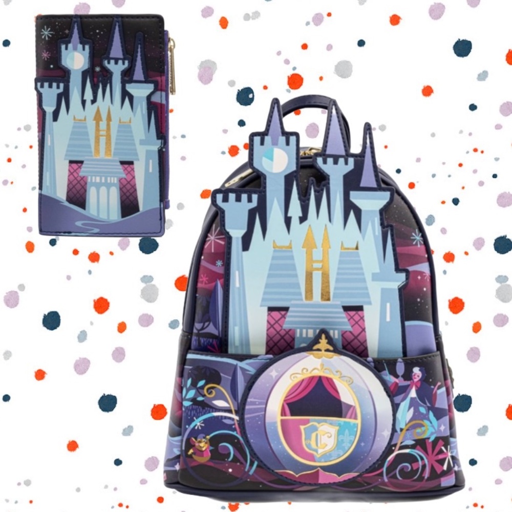 Loungefly Disney Cinderella Castle Series Mini Backpack and Wallet